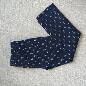 Ann Taylor Devin cut navy embroidered ankle pants, size 2P